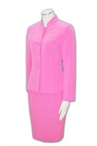 BS212_1 純色行政套裙 在線訂購 小立領外套西服 供應套裙西服 專營西裝公司